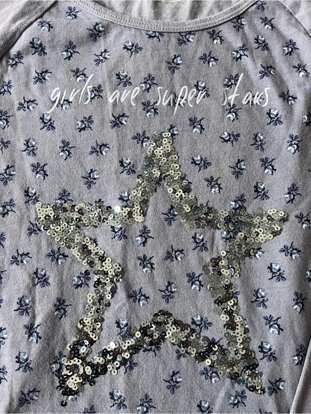 The Children's Place Blue Graphic Sequin Star Long-Sleeve Tee